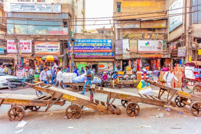 インド・デリーのバザールの雑踏